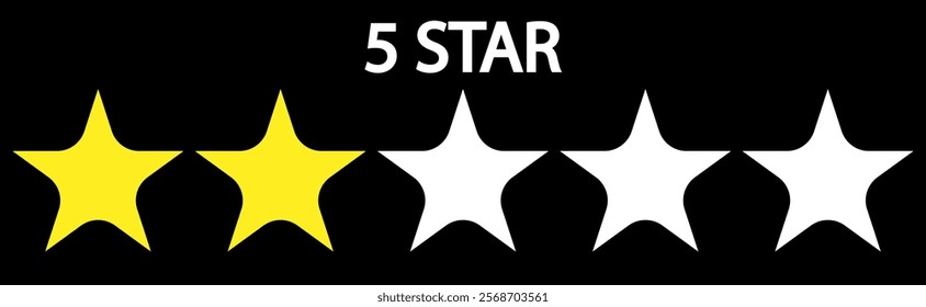 Star Rating Emblems. Five Stars. Vector Illustration Rating stars badges. Feedback or review. Rank, level of satisfaction rating. Five stars customer product review. 1,2,3,4,5 star rating icon.  eps10