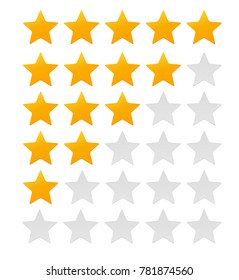 Star Rating.  Evaluation System and Positive Review Sign. Vector Illustration EPS10