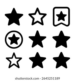 Classificação por estrelas e conjunto de ícones favoritos