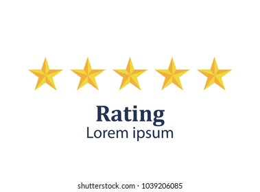 Star rating. Feedback concept. Evaluation system. Positive review. Vector illustration flat design. Isolated on white background. Good work