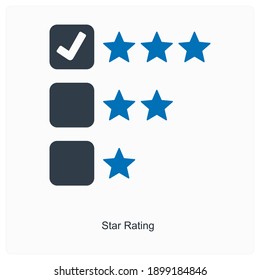 Star rating or feedback icon concept