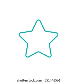 star rating five point pointed line icon blue on white