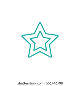 star rating five point pointed line icon blue on white