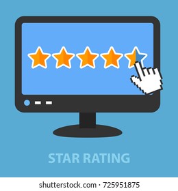 Star rating flat concept. Vector illustration. Element template for design.
