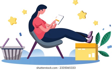Star rating, Flat vector illustration