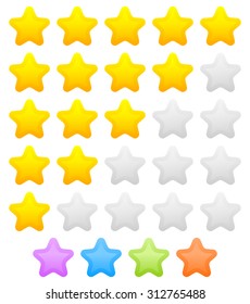 Star rating graphic element for valuation, review, classification concepts. Vector.