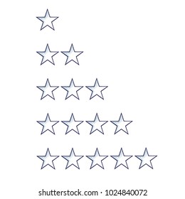 Star rating. Hand drawn doodle cartoon vector illustration.

