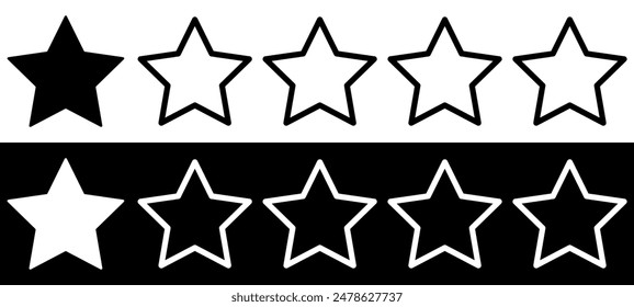 Star Rating Icon Produktqualitätsprüfung für Web, UI, mobile App. Ein Sternzeichen-Symbol ist ein Symbol für die Produktqualitätsbewertung.