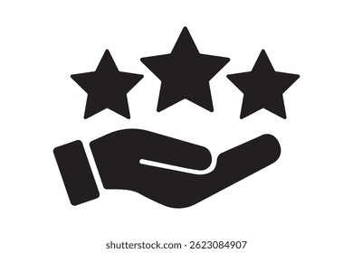 Un ícono de calificación por estrellas que representa las opiniones de los usuarios, la puntuación de calidad y el Comentarios. Ideal para App, Sitios web, productos y servicios que muestran clasificaciones, testimonios y satisfacción de los Clientes. EPS 10
