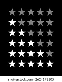 Star Rating Icon Set - Flat Vector Badges 0-5 Stars