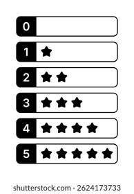 Star Rating Icon Set - Flat Vector Badges 0-5 Stars
