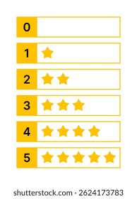 Star Rating Icon Set - Flat Vector Badges 0-5 Stars