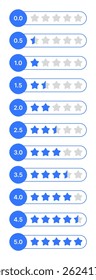 Star Rating Icon Set - Flat Vector Badges 0-5 Stars