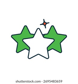 Star rating icon with white background vector stock illustration