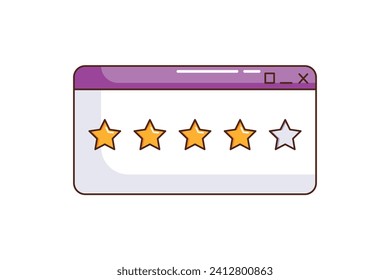 Star Rating Interface Sticker Design