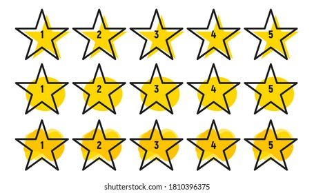 Star rating minimal design black line. 5 star rate icon. Feedback concept. Vector illustration flat style. Web template