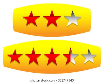 Star rating on plate. eps 10 vector illustration