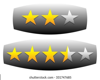 Star rating on plate. eps 10 vector illustration