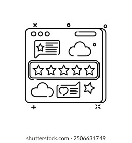 Star Rating Outline Icon, Vector illustration