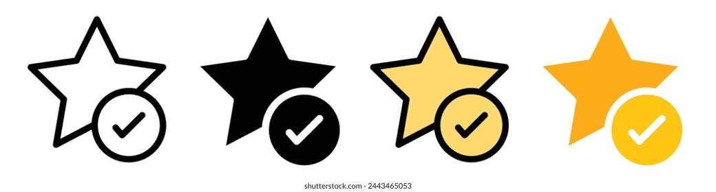 Iconos de calificación de estrellas y características de proyecto en un vector que simboliza la calidad superior y el valor