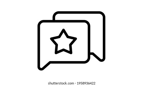 star rating review comment single isolated icon with outline style