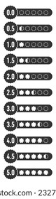 Star rating review from zero to five. Customer review or feedback set vector illustration