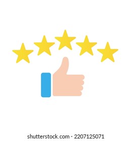 Star rating, reviews, thumbs up, likes. Vector illustration