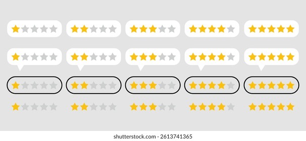 Star rating reviews for website or app. Star rating design element. customer feedback design element vector