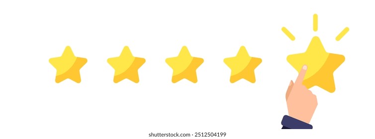 Star rating set icons. Flat style. Vector icons.