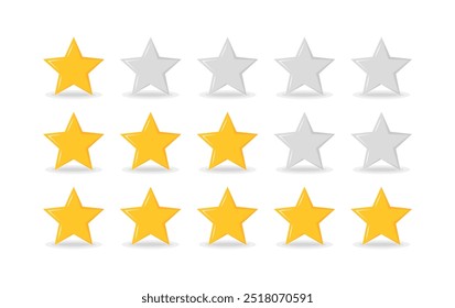 Star rating set icons. Flat style. Vector icons.
