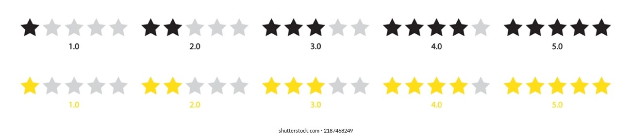Star Rating Set Icons Vector Illustration