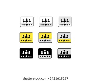 Juego de clasificación de estrellas. Estilo lineal y plano. Icono de vector