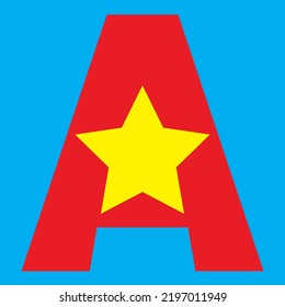 star rating - simple Letter A pop art icon

