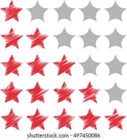 star rating, sketch, vector illustration
