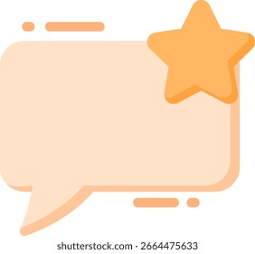 Sprechblase mit Sternbewertung, Symbol für Kundenfeedback