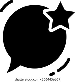 Icono de burbuja de discurso de calificación de estrellas para Comentarios