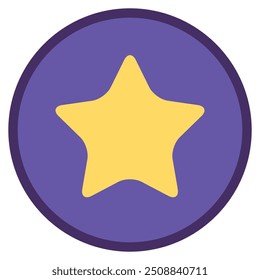 Star rating sticker. Symbol of quality assessment and recognition, shopping process flat element for modern and retro design. Simple color vector pictogram isolated on white background