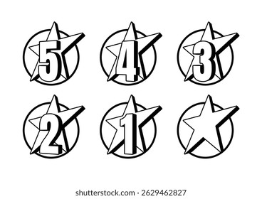 Classement par étoiles. étoile Symbole ou emblème. illustration vectorielle