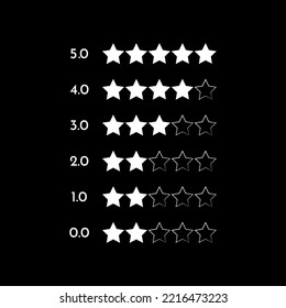 Star rating symbol isolated in black and white