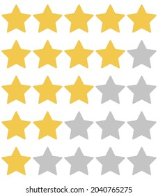Star rating symbol for website or app , feedback, experience. Isolated on white background