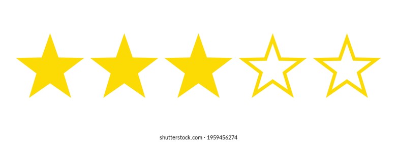 Star rating symbols. Quality, feedback, experience, level concepts.. Isolated badge for website or app.