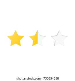Sistema de clasificación por estrellas. Imagen de cliente aislada en fondo blanco