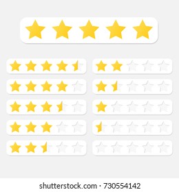 Star rating system design. Clipart image isolated on white background