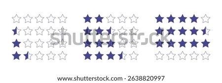 Star Rating System Illustration with Varying Scores