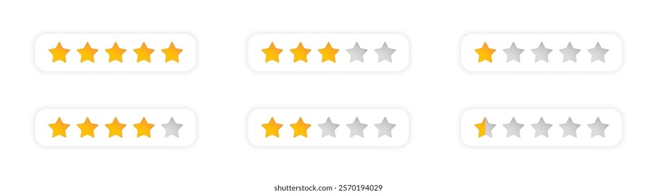 Star Rating System Vector Icons Collection