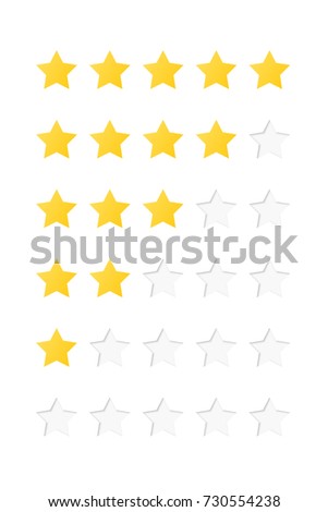 star rating system. Vector illustration isolated on white background