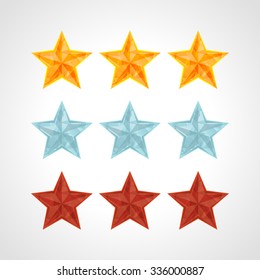 Star Rating Template Vector IN POLYGONAL style