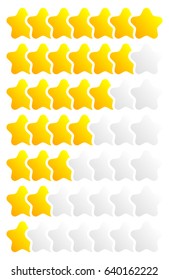 Star, star rating to use as illustrate quality, rating, reward, service level concepts