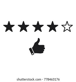 star rating vector icon, like icon, star rating and like icon conception, flat design best vector star rating illustration 