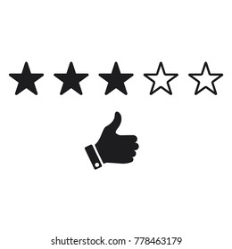 star rating vector icon, like icon, star rating and like icon conception, flat design best vector star rating illustration 